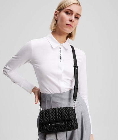 KarlLagerfeld Kweave Crossbody Bag Black-Nickel