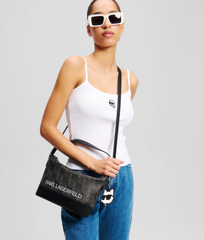 KarlLagerfeld Ikon Crossbody Bag Nft All Over Pattern Black