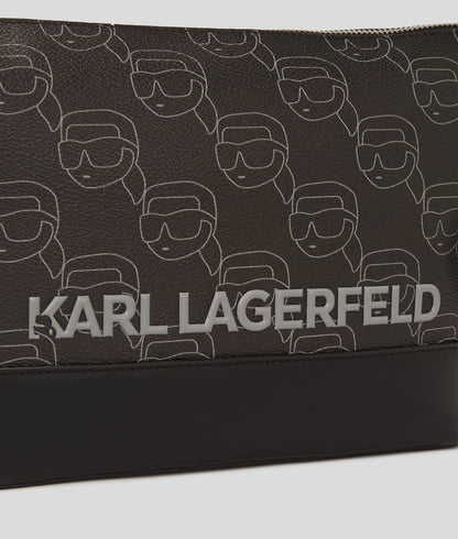 KarlLagerfeld Ikon Crossbody Bag Nft All Over Pattern Black