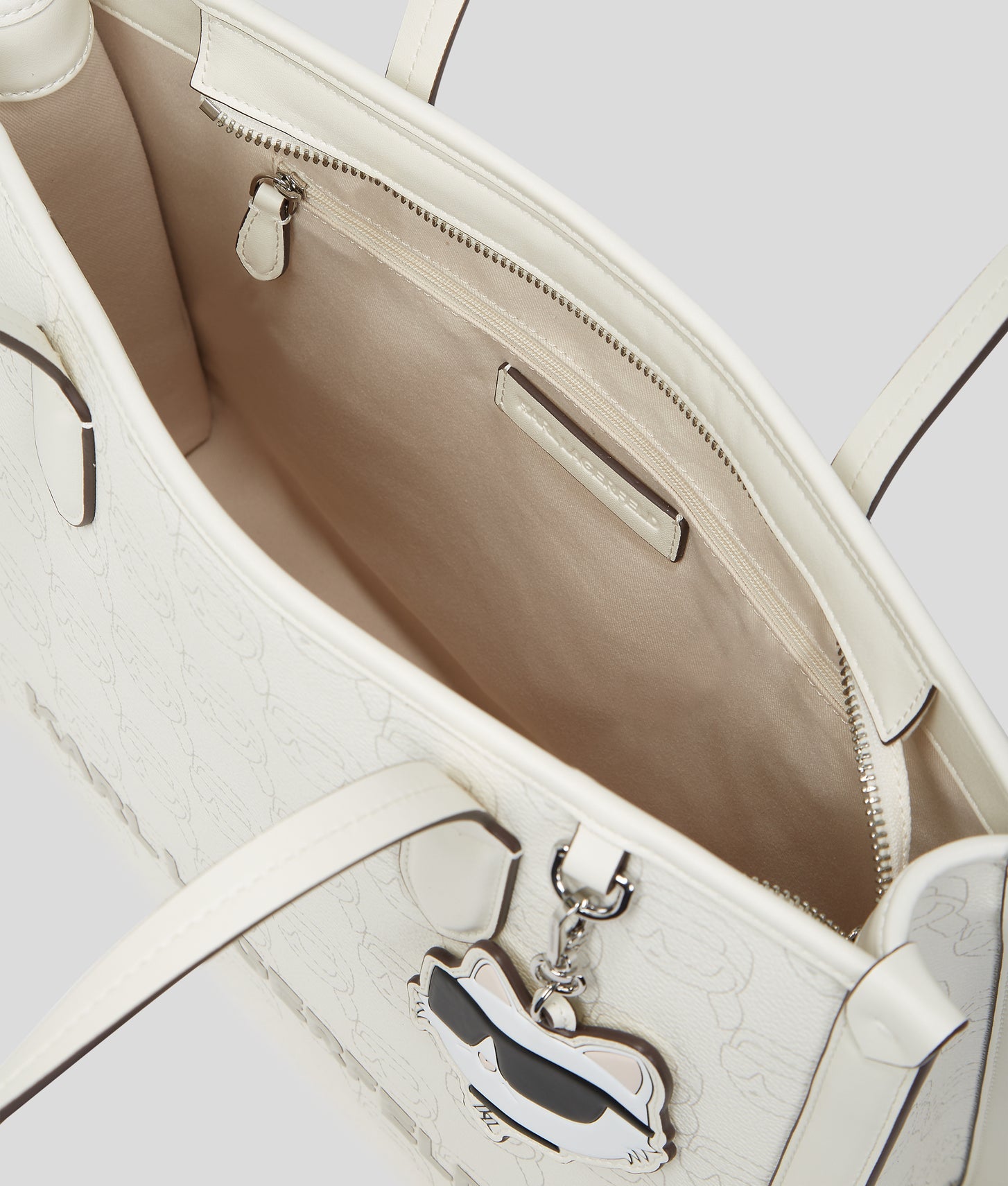 KarlLagerfeld Ikon Medium Tote Bag Off White Nft All Over Print