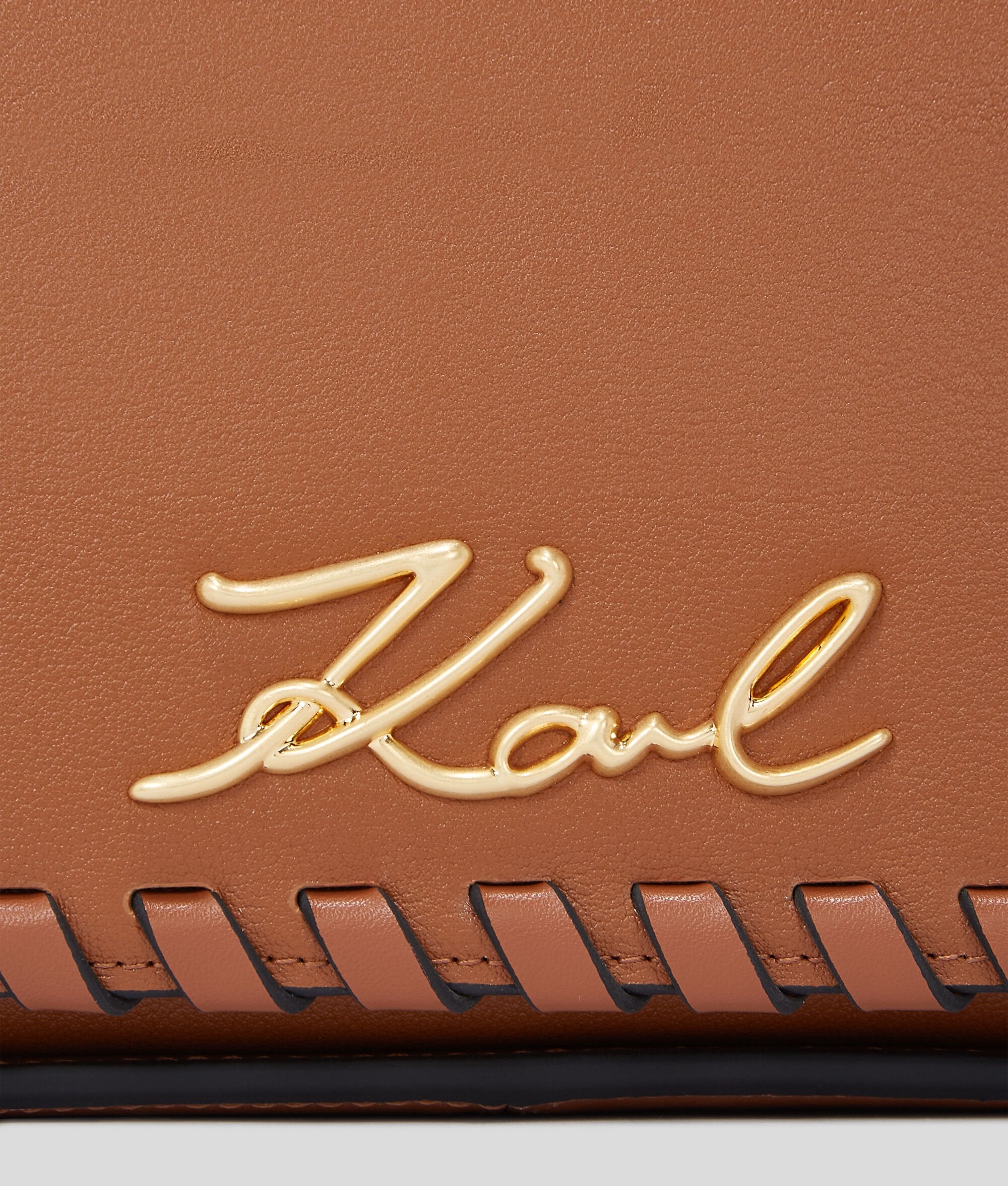 K/Signature Whipstitch Crossbody Bag Dark Tan Dark Tan