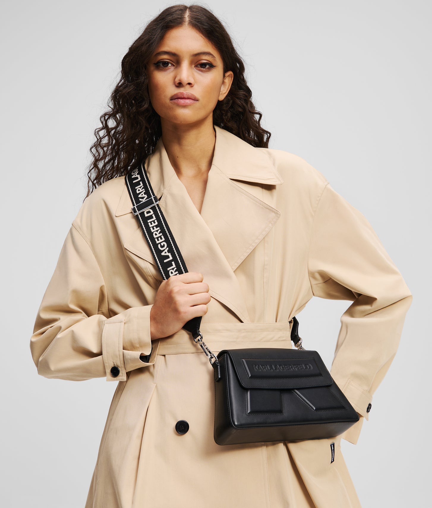 KarlLagerfeld Ikon K Crossbody Bag Black-Nickel