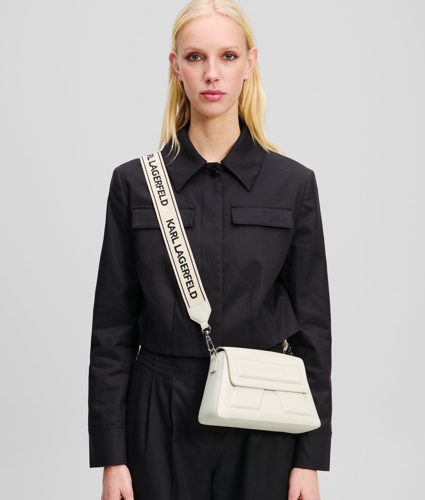 KarlLagerfeld Ikon K Crossbody Bag Cement