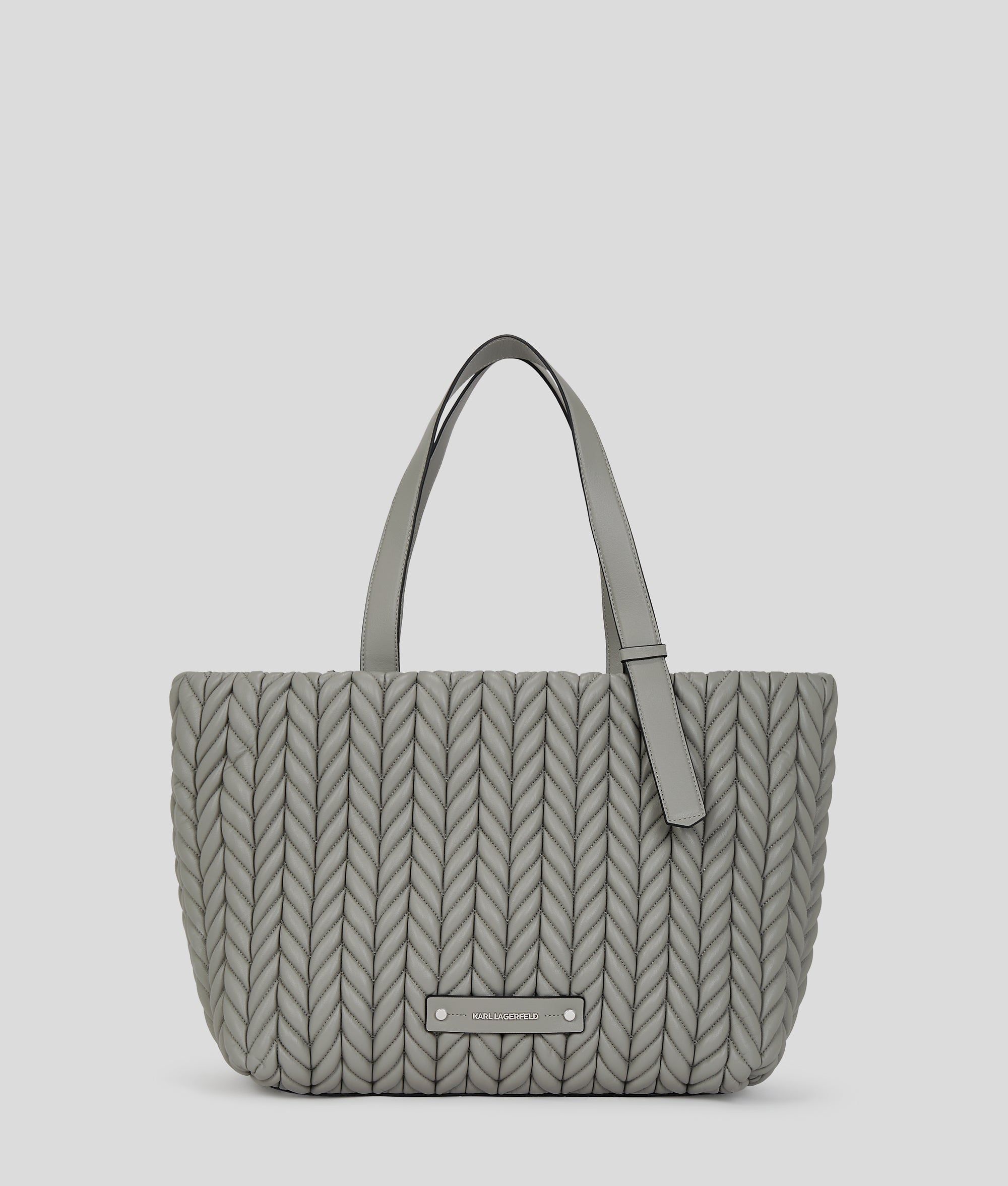 KarlLagerfeld Kweave Large Tote Bag Cloud Grey