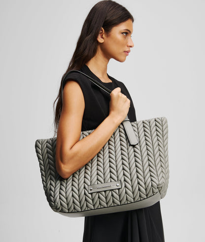 KarlLagerfeld Kweave Large Tote Bag Cloud Grey