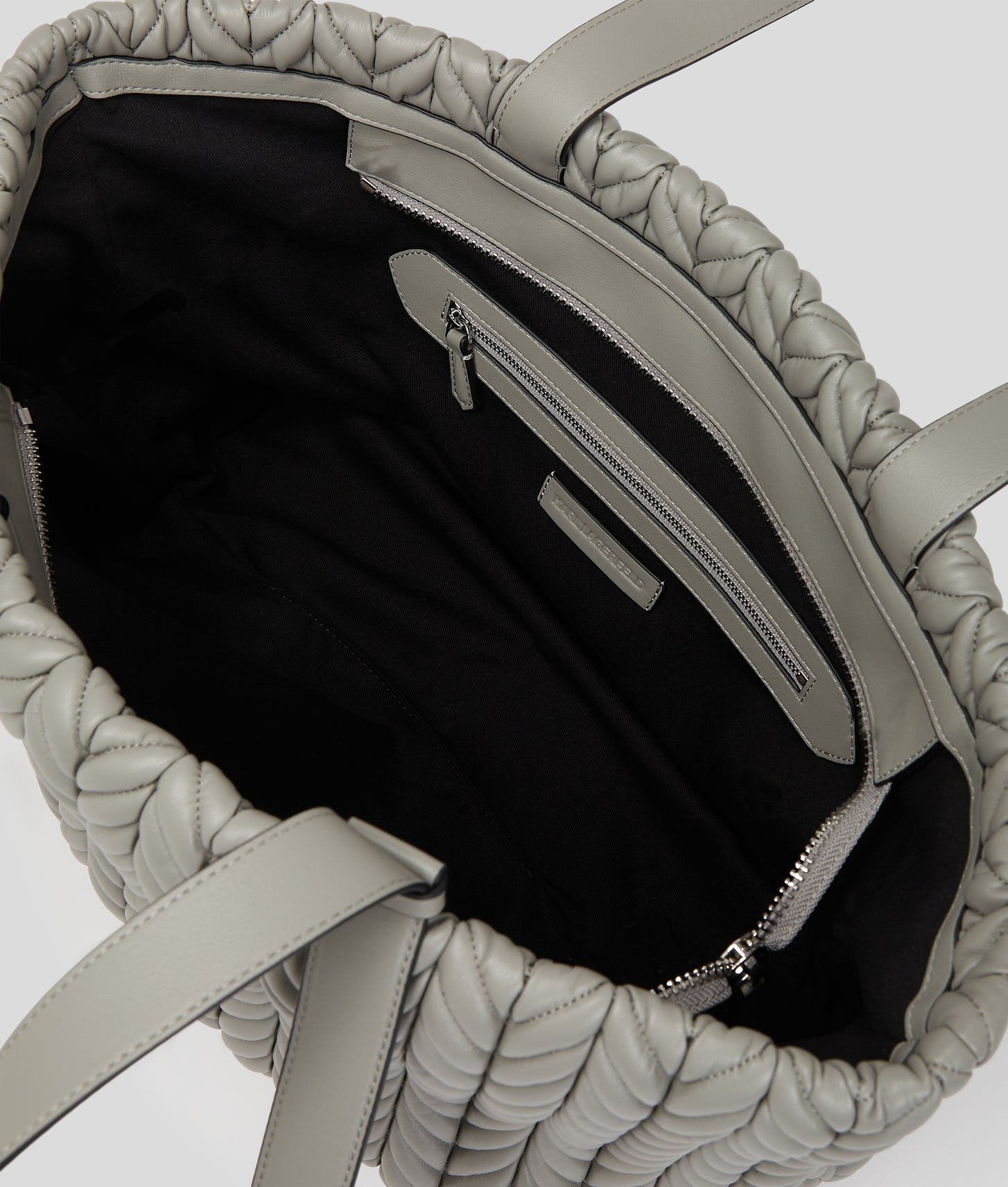 KarlLagerfeld Kweave Large Tote Bag Cloud Grey