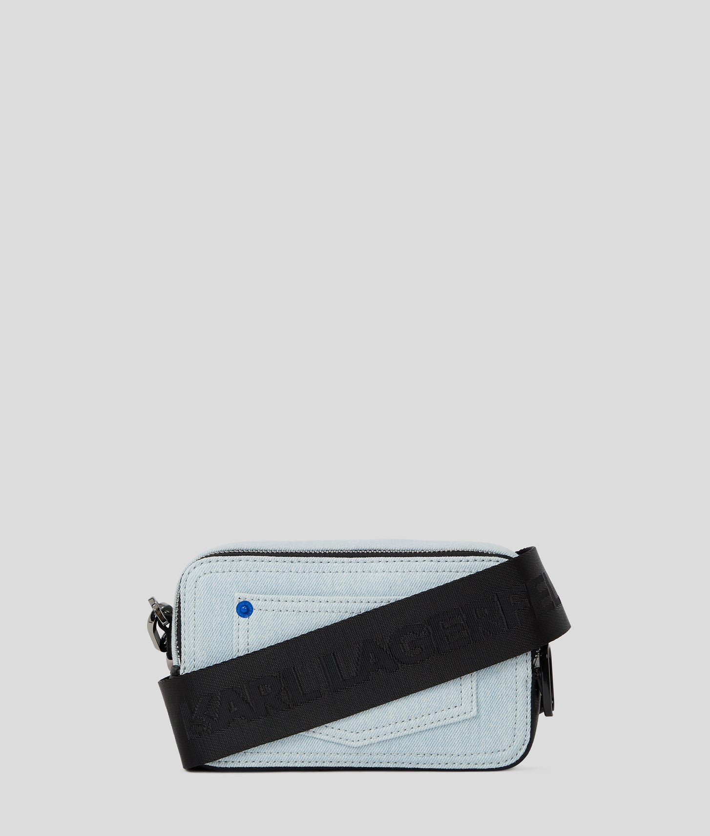 KarlLagerfeld Box Logo Denim Camera Bag Light Blue