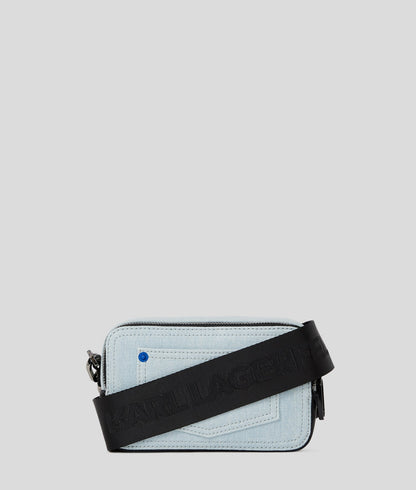 KarlLagerfeld Box Logo Denim Camera Bag Light Blue
