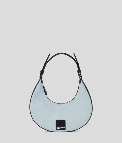 KarlLagerfeld Box Logo Half-Moon Shoulder Bag Light Blue