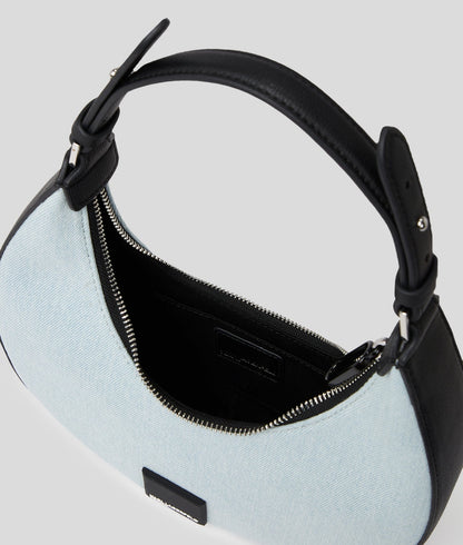 KarlLagerfeld Box Logo Half-Moon Shoulder Bag Light Blue