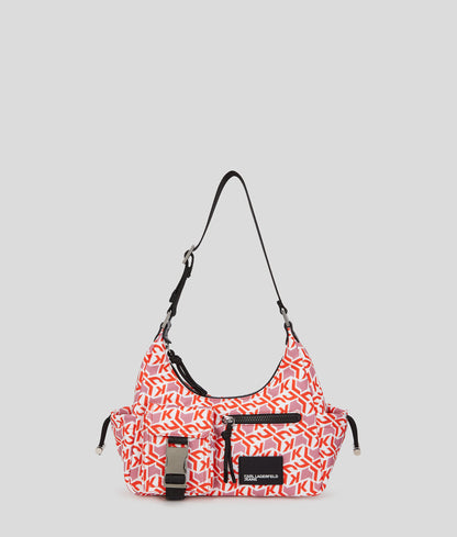 Monogram Utility Nylon Shoulder Bag Red All Over Monogram Print Red All Over Monogram Print
