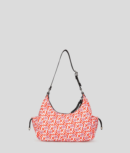 Monogram Utility Nylon Shoulder Bag Red All Over Monogram Print Red All Over Monogram Print