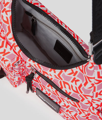 Monogram Utility Nylon Shoulder Bag Red All Over Monogram Print Red All Over Monogram Print
