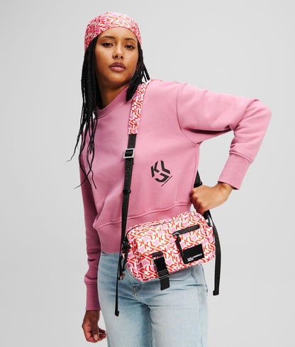 Monogram Utility Nylon Crossbody Bag Red All Over Monogram Print Red All Over Monogram Print