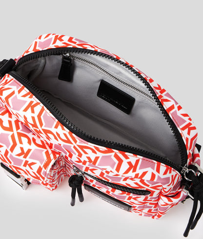 Monogram Utility Nylon Crossbody Bag Red All Over Monogram Print Red All Over Monogram Print