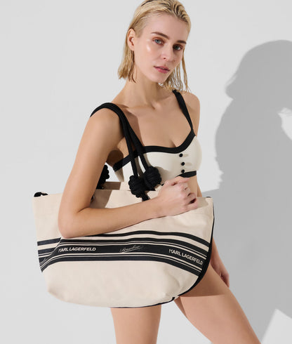 KarlLagerfeld Kl X Borsalino Beach Tote Bag Black/Natural