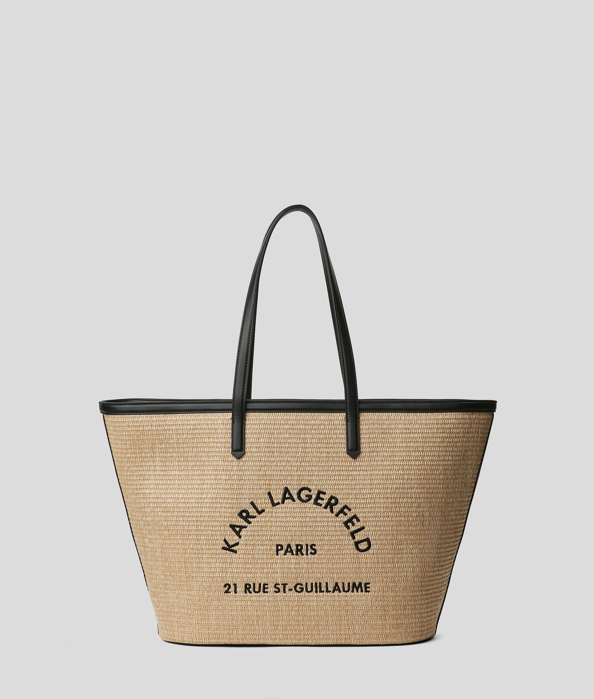 KarlLagerfeld Rue St-Guillaume Woven Tote Bag Natural