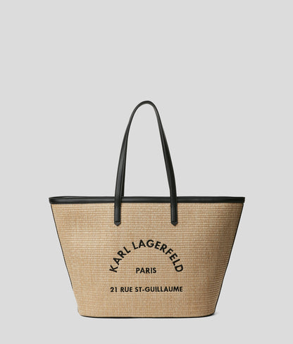 KarlLagerfeld Rue St-Guillaume Woven Tote Bag Natural