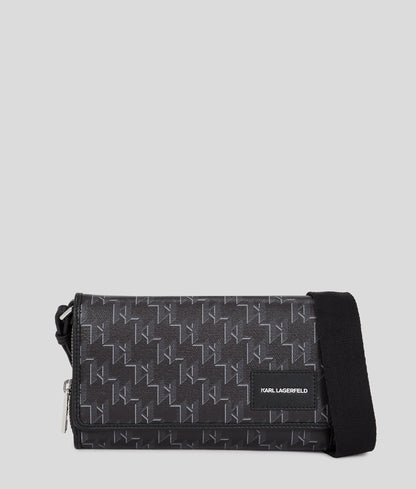 KarlLagerfeld Kvoyage Crossbody Wallet Black Monogram