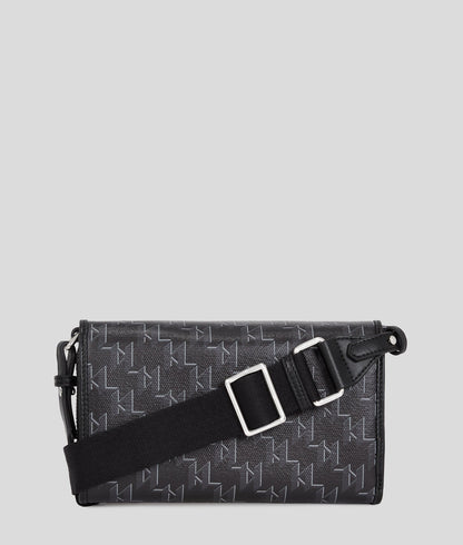 KarlLagerfeld Kvoyage Crossbody Wallet Black Monogram
