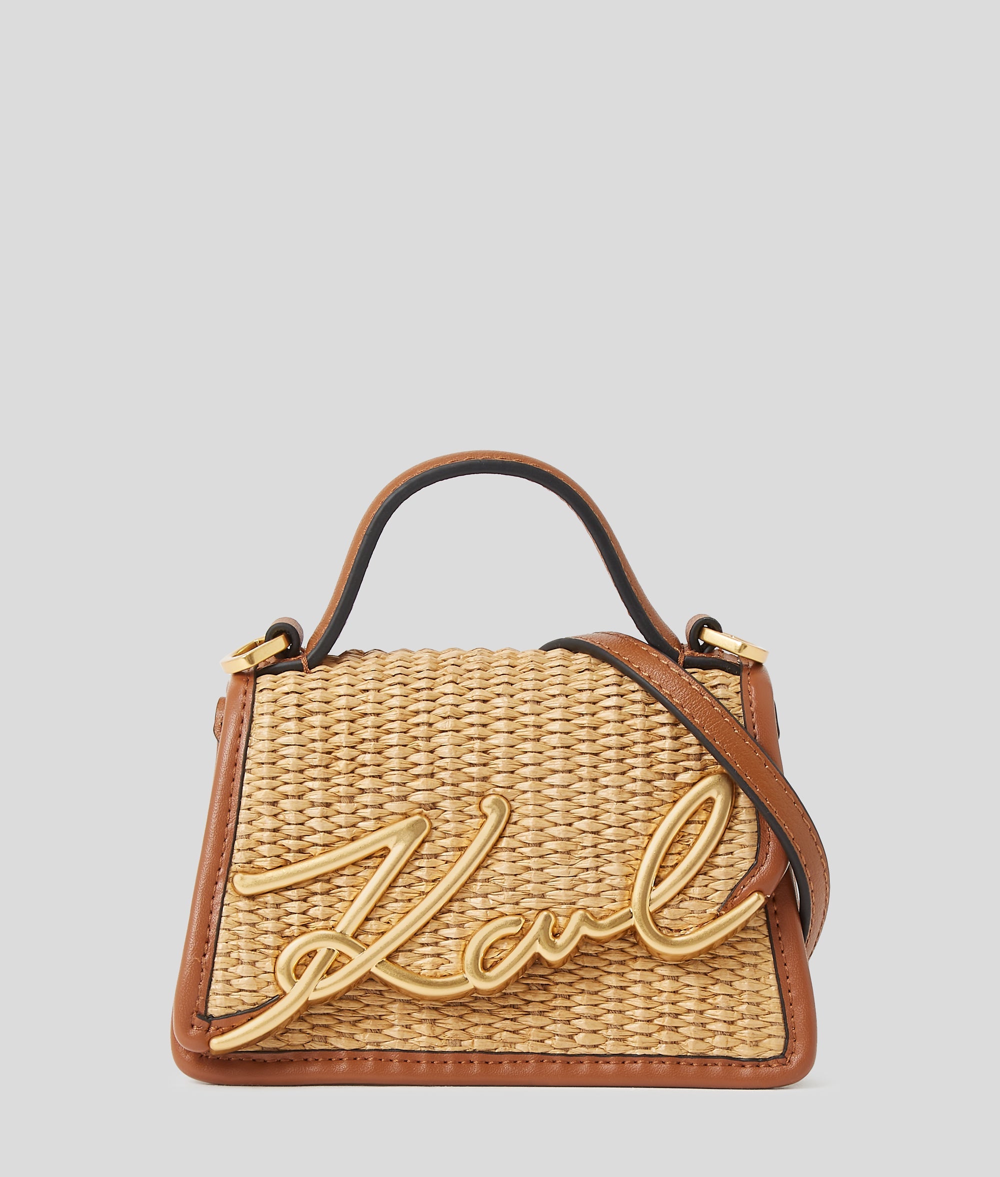 KarlLagerfeld Ksignature Woven Nano Bag Natural-Tan