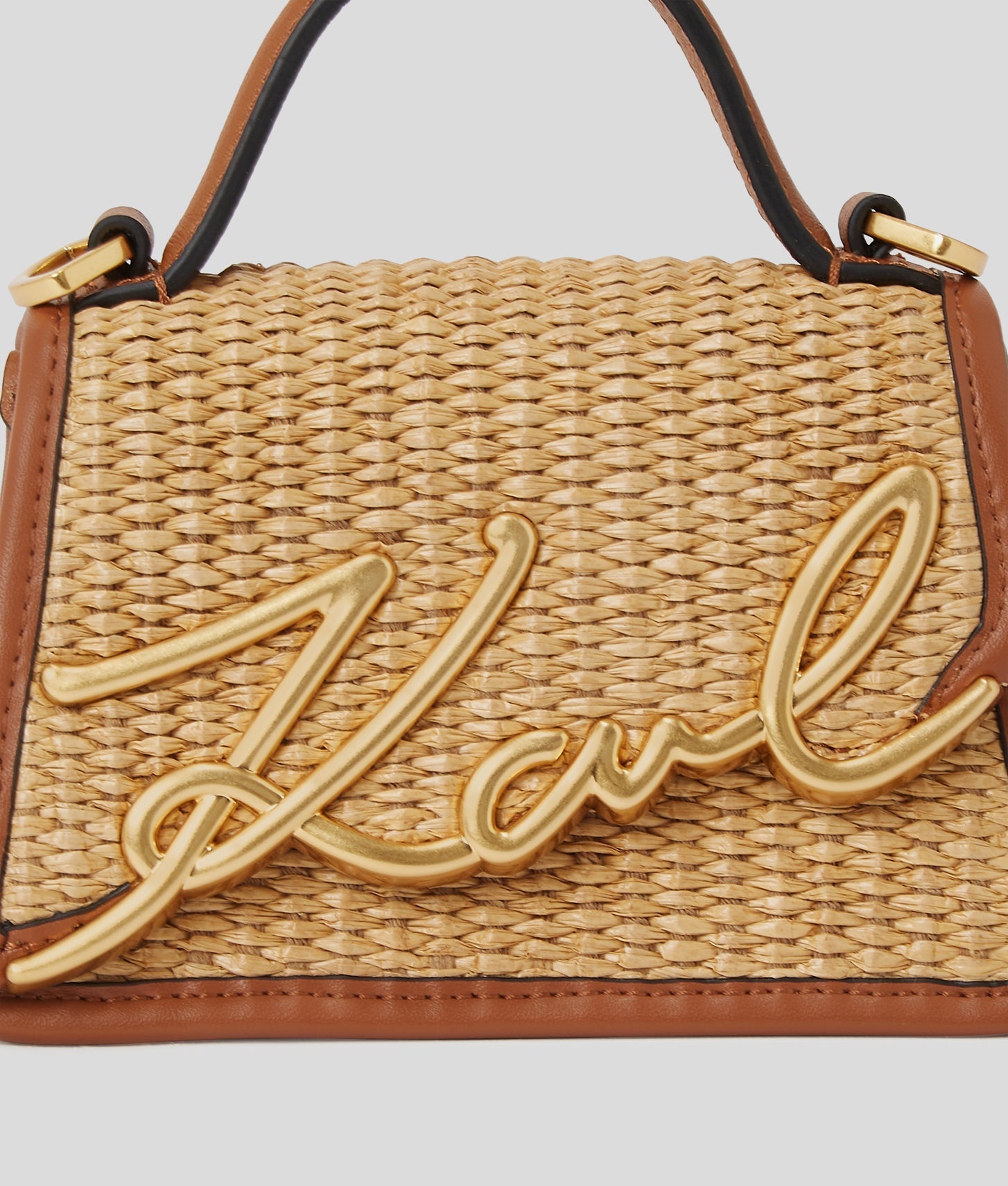 KarlLagerfeld Ksignature Woven Nano Bag Natural-Tan