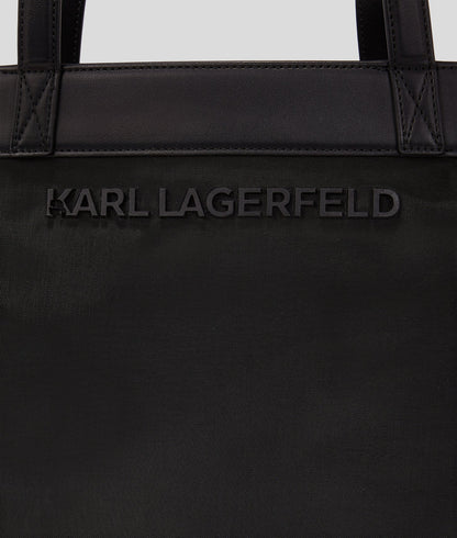 KarlLagerfeld Logo Mesh Beach Tote Bag Black