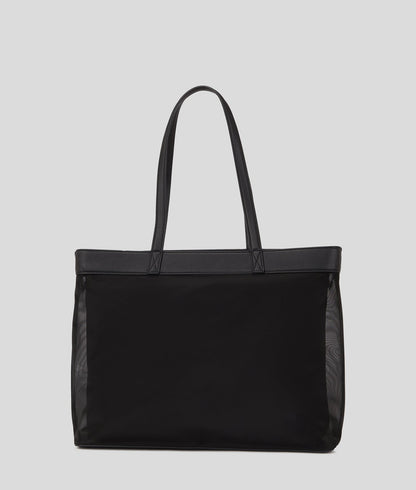 KarlLagerfeld Logo Mesh Beach Tote Bag Black