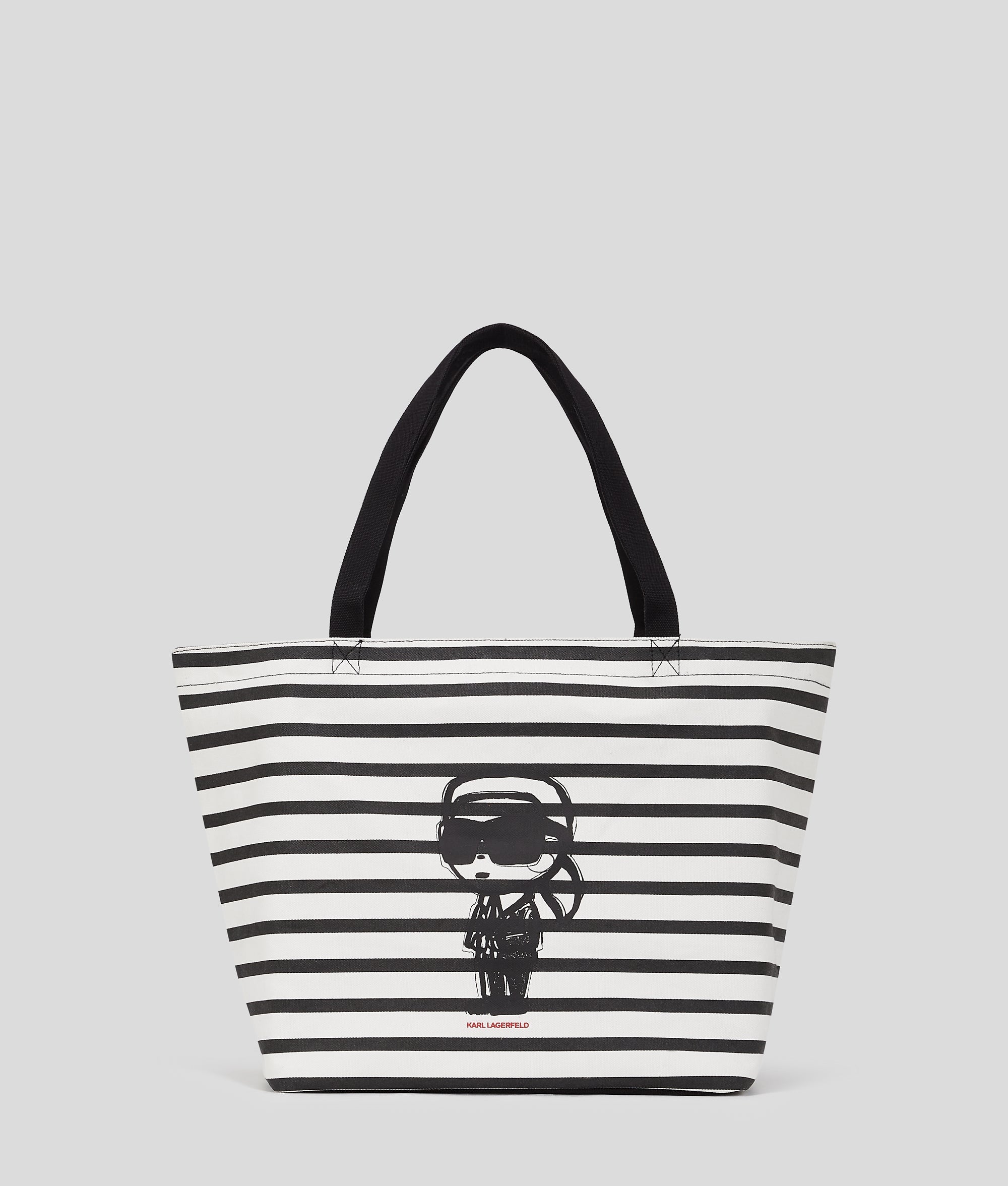 KarlLagerfeld Ikon Striped Shopper Black-White Stripe