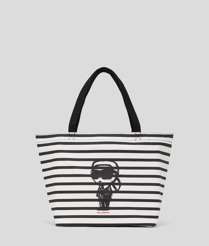 KarlLagerfeld Ikon Striped Shopper Black-White Stripe