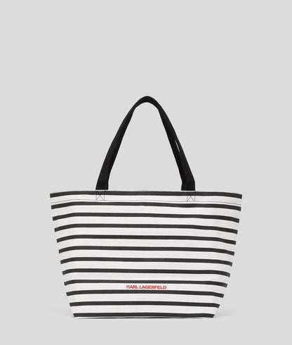 KarlLagerfeld Ikon Striped Shopper Black-White Stripe