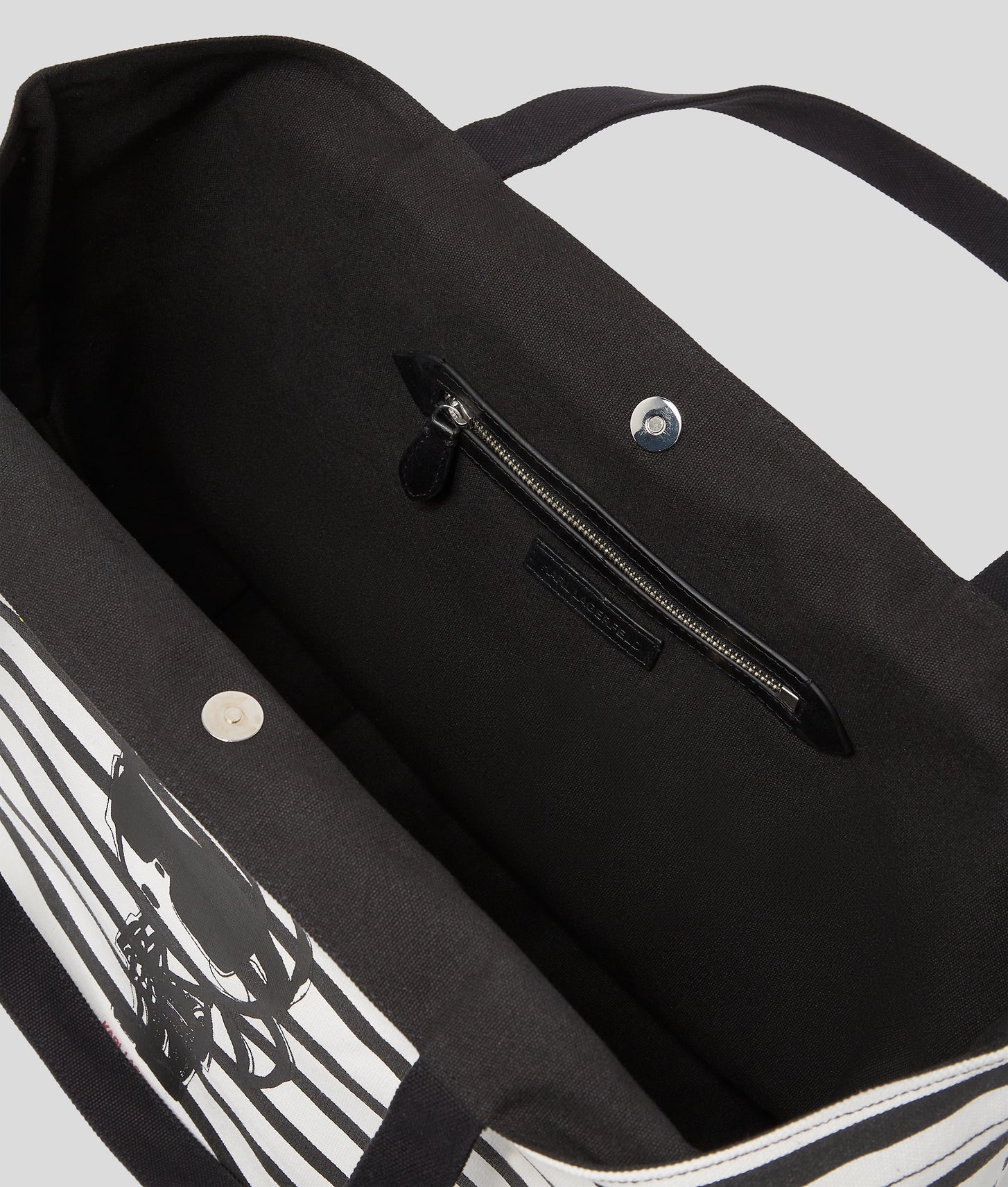 KarlLagerfeld Ikon Striped Shopper Black-White Stripe