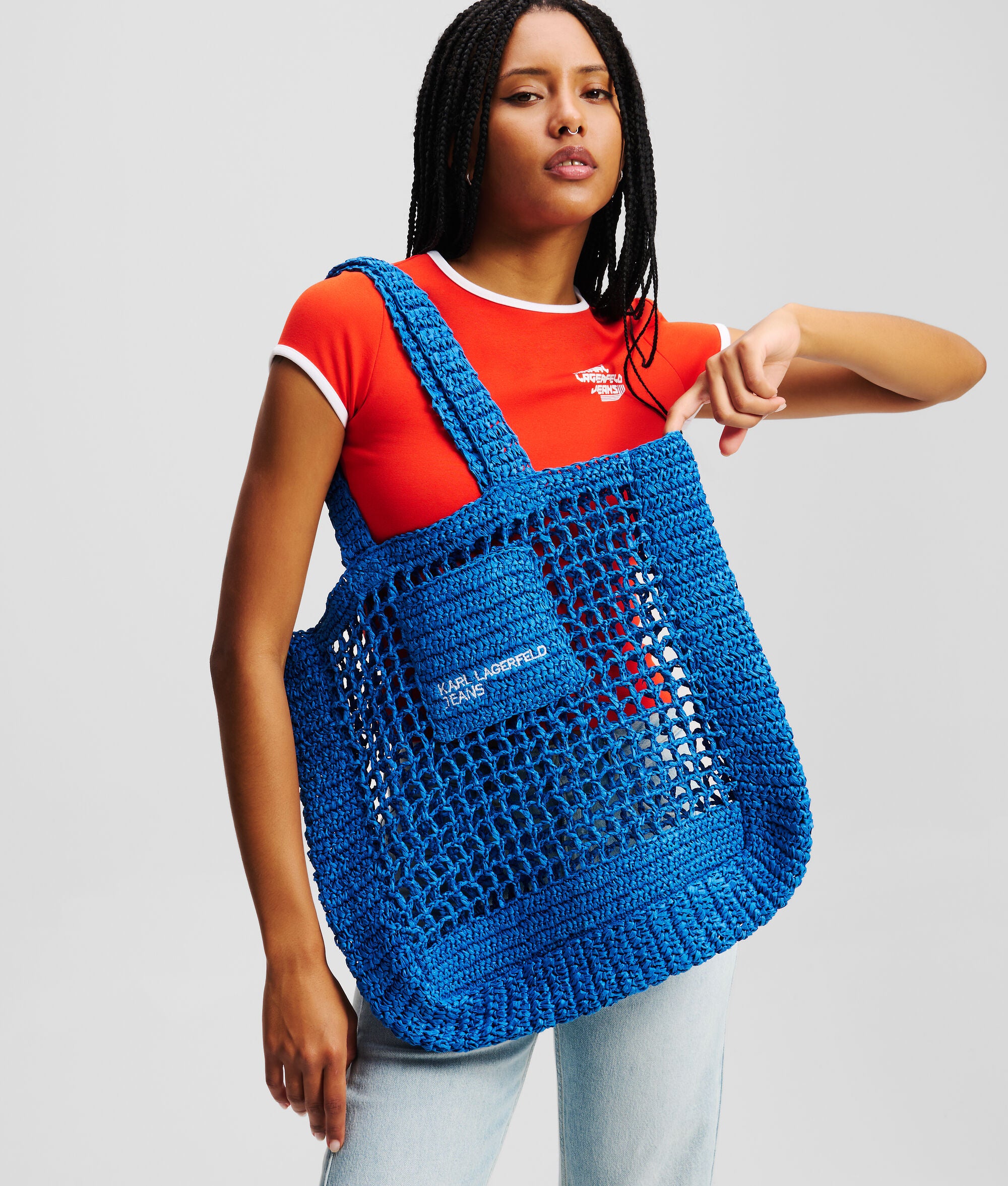 Raffia Shopper KLJ Blue KLJ Blue