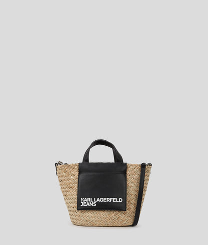 Mini Raffia Tote Bag Natural/Black Natural/Black