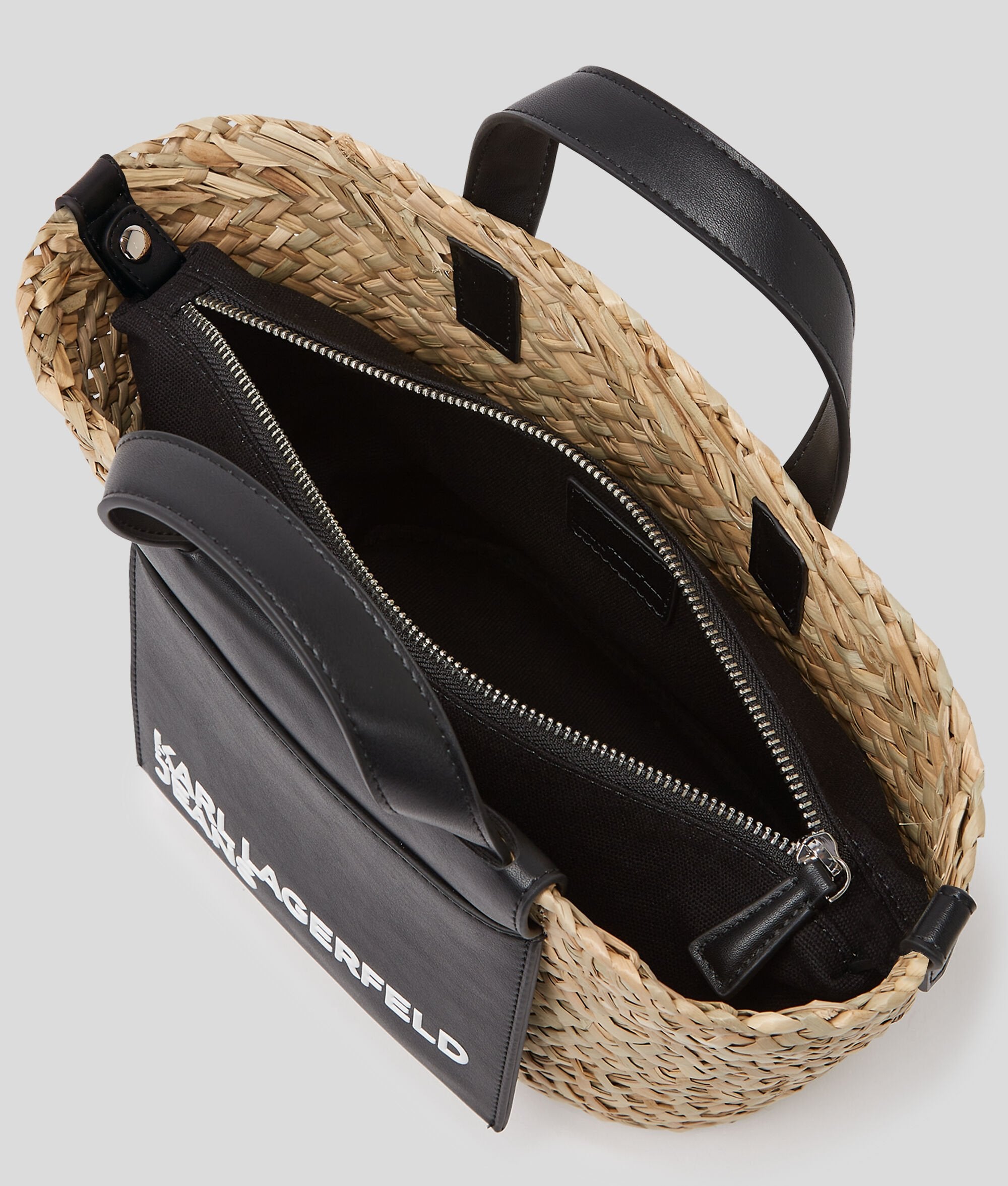 Mini Raffia Tote Bag Natural/Black Natural/Black