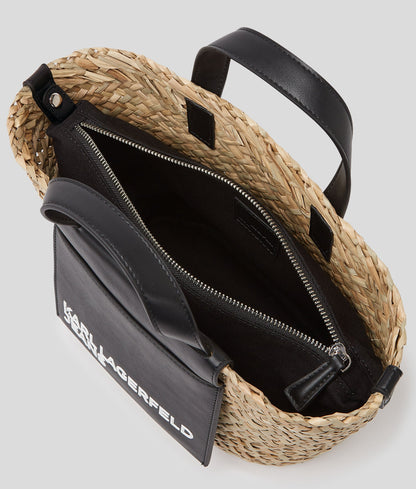 Mini Raffia Tote Bag Natural/Black Natural/Black