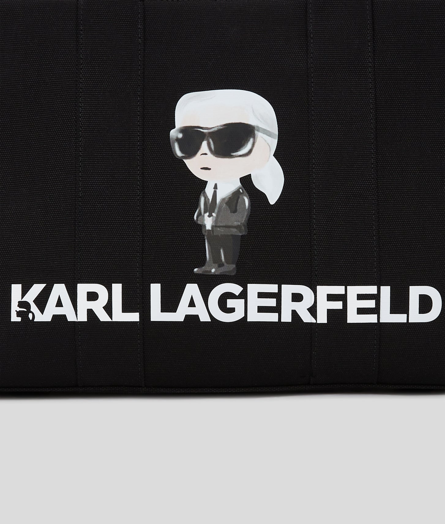 KarlLagerfeld Ikon Aquarelle Canvas Tote Bag Black