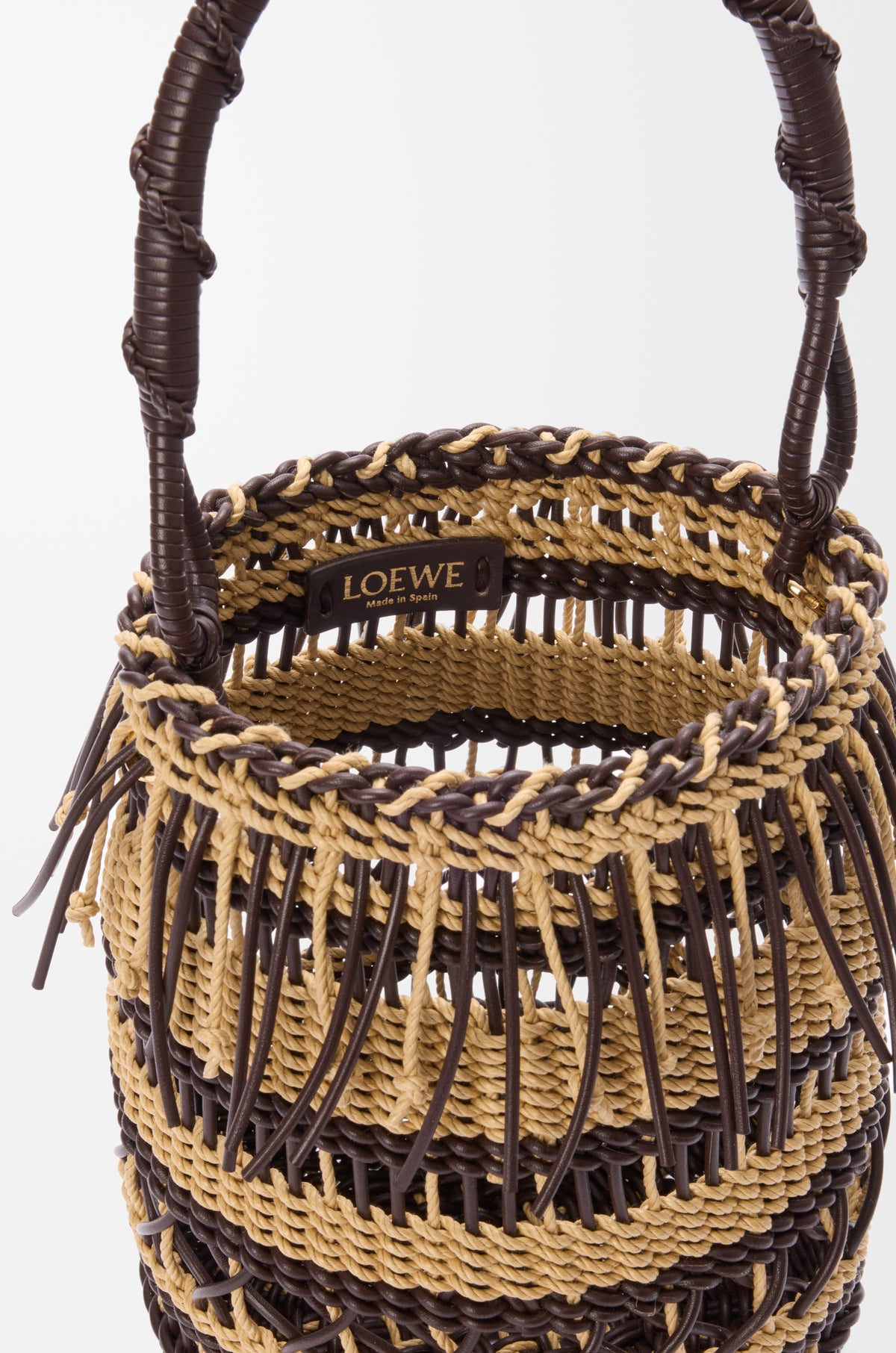 Loewe Bucket in cord and leather
