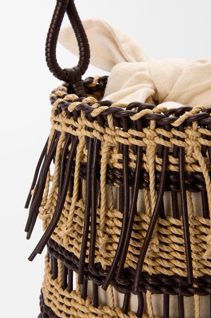 Loewe Bucket in cord and leather