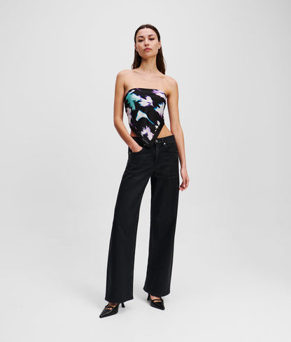 KarlLagerfeld Geo Leather Shoulder Bag Lavendula