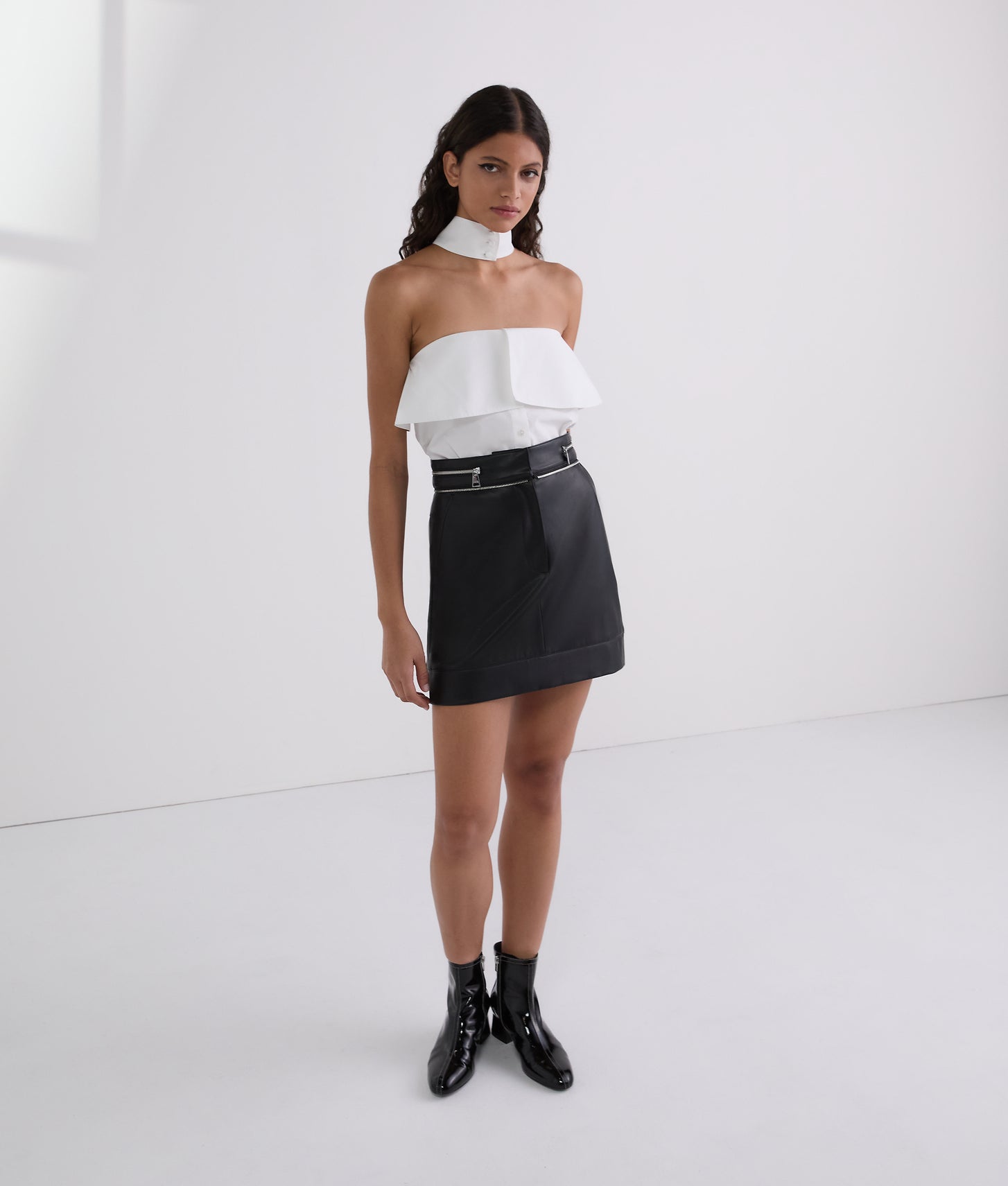 Karl Lagerfeld Strapless Poplin Shirt White