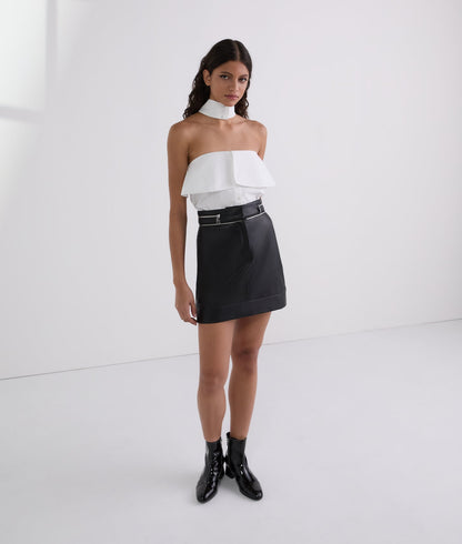 Karl Lagerfeld Strapless Poplin Shirt White