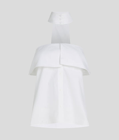 Karl Lagerfeld Strapless Poplin Shirt White