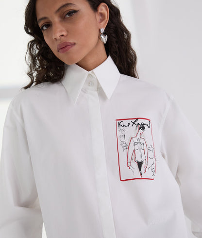 Karl Lagerfeld Karl Series Poplin Shirt White