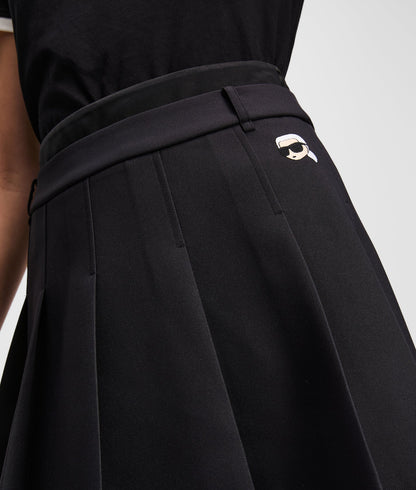 Karl Lagerfeld Ikon Pleated Mini Skirt Black/White