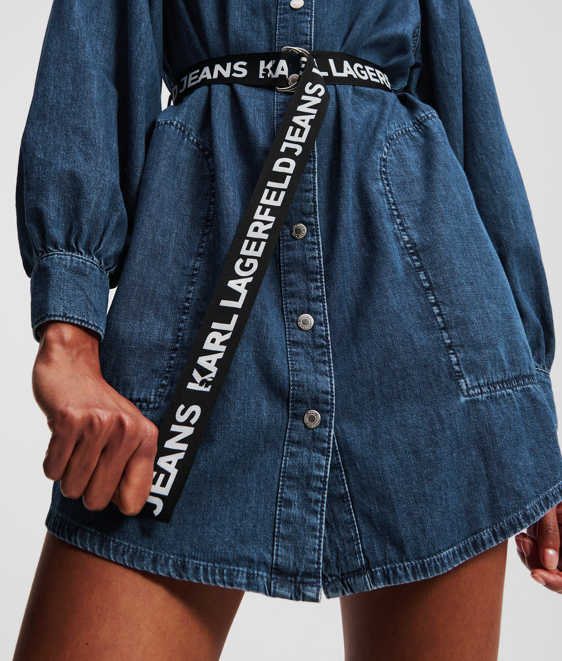 KarlLagerfeld Utility Canvas Moon Shoulder Bag Beige/Black