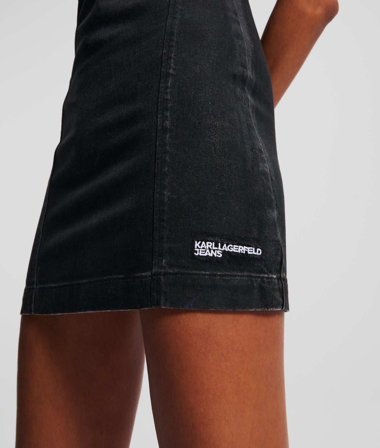 Karl Lagerfeld Coated Denim Dress Black Coated
