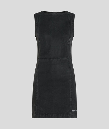 Karl Lagerfeld Coated Denim Dress Black Coated