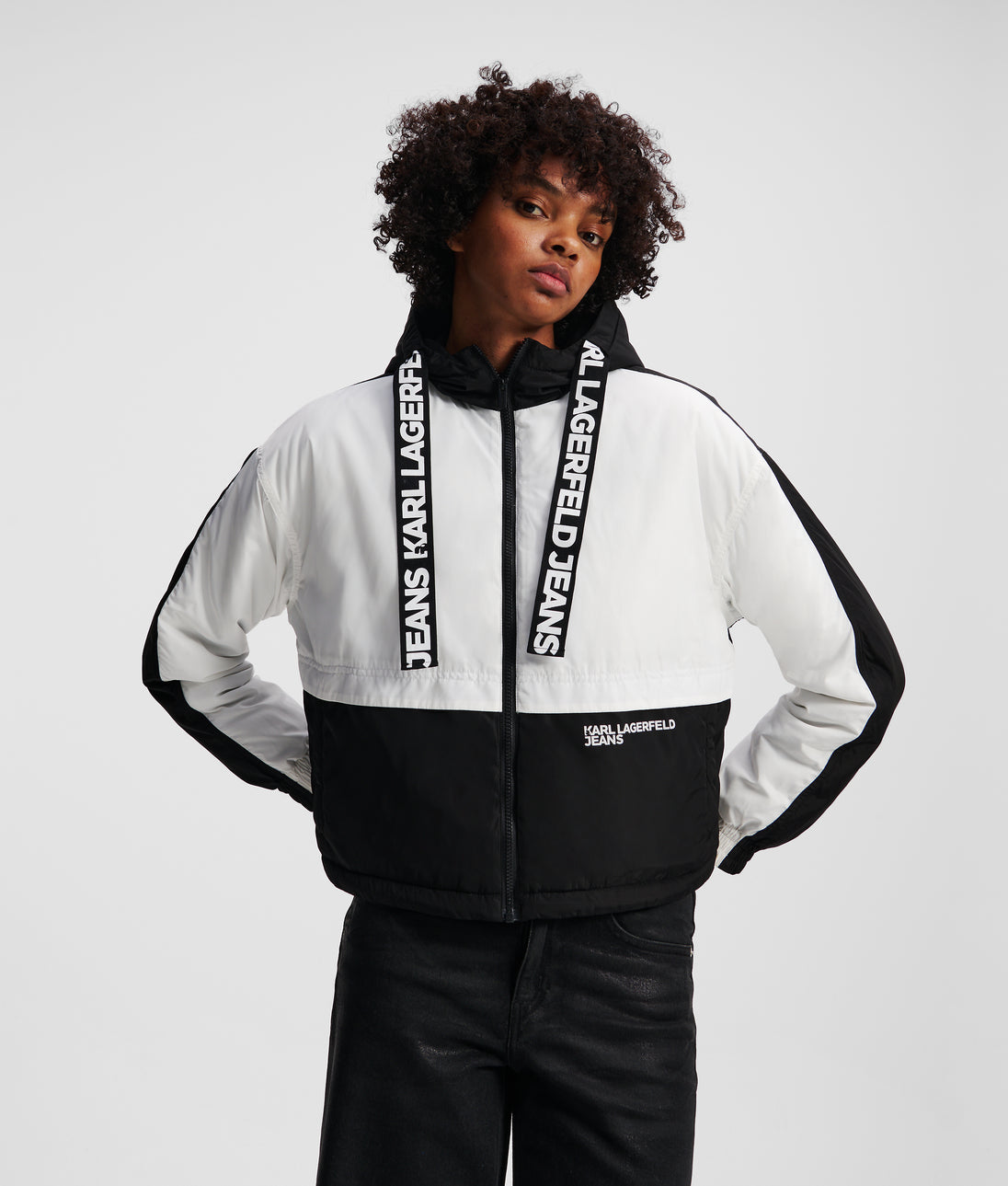 KarlLagerfeld Nylon Moon Shoulder Bag White/Black