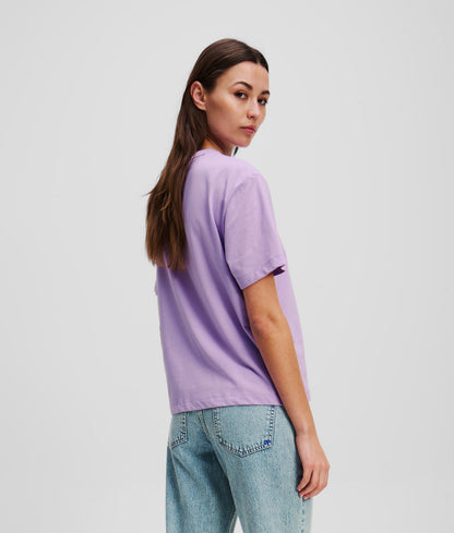 KarlLagerfeld Metal Logo Denim Camera Bag Bright Blue Marble